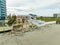 Beachfront buildings seawall and structure washed away by Hurricane Nicole