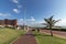 Beachfront Promenade against Blue Coudy Cityscape in Durban