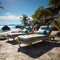 Beachfront reprieve Chaise lounges offer comfort against the backdrop of the ocean