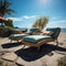 Beachfront reprieve Chaise lounges offer comfort against the backdrop of the ocean