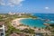 Beachfront resort overlooking the beach lagoon.