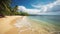 Beachside bliss framed by lush trees