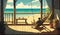 Beachside Bliss An Illustration of a Relaxing Day. Generative AI