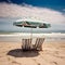 Beachside bliss, sandy beach, fluffy clouds, and glorious sunlight