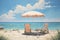 Beachside Bliss Umbrellas and Chairs. Generative AI