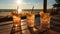Beachside Delights: Sunset Cocktails and Long Shadows