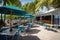 beachside eatery, with menu featuring fresh and local seafood options