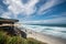 beachside eatery, with view of rolling waves and serene blue skies