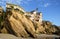 Beachside homes at Woods Cove Beach in Laguna Beach, California.