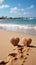 Beachside love notes Handwritten hearts on sand backdrop, tropical warmth and affection