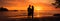 Beachside love: Silhouetted couple cherishing a romantic moment in the twilight