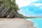 Beachside mountains and Sea island.