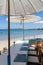 Beachside restaurant with umbrellas