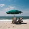 Beachside serenade, sandy beach, sunlit clouds, and melodic sea breezes