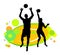 Beachvolleyball sport graphic in vector quality.