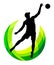 Beachvolleyball sport logo in vector quality.