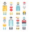 Beachwear different flat vector summer icons, beachwear cloth fashion looks.