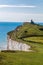 Beachy Head with chalk cliffs near the Eastbourne, East Sussex, England