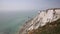 Beachy Head cliffs showing drop at notorious suicide place near Eastbourne East Sussex UK