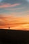 Beachy Head moon and sunset silhouette, United Kingdom