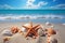 Beachy wonders Seashells and starfish scattered on a stunning tropical beach