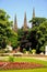 Beacon Park and Cathedral spires, Lichfield.