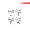 Beacon wireless symbol thin line vector icon set.