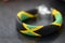 Bead crochet bracelet in the colors of the flag of Jamaica