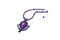 Beaded purple necklace with pendant isolated on white background. Female accessories, decorative ornaments and jewelry.