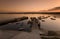 Beadnell Harbour at sunset