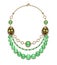 Beads from chrysoprase on white background