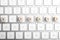 Beads with word KEYWORD on keyboard