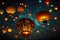 beaful festive floating asian lanterns soar high into sky