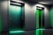 beaful modern lift doors with stylish greenish lighting