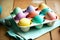 beaful multi-colored eggs for cooking easter