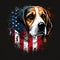 Beagle Blend with Distressed American Flag - Generative AI