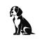 Beagle Icon, Dog Black Silhouette, Puppy Pictogram, Pet Outline, Beagle Symbol Isolated on White Background