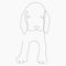 Beagle puppy on white background, cute dog line drawing vector
