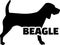 Beagle silhouette black and white