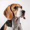 Beagle on white background