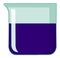 Beaker with blue liquid inside