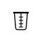 Beaker Glass Cap, Kitchen Measuring Cup. Flat Vector Icon illustration. Simple black symbol on white background. Beaker Glass,