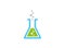 Beaker Lab flask with chemical substance inside make Bubbles for logo