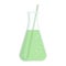 Beaker lab glassware with green solution, isolated