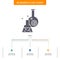 beaker, lab, test, tube, scientific Business Flow Chart Design with 3 Steps. Glyph Icon For Presentation Background Template Place