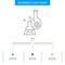 beaker, lab, test, tube, scientific Business Flow Chart Design with 3 Steps. Line Icon For Presentation Background Template Place