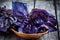 Beam of purple basil in the bowl