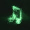 Beamed Eight music note symbol. Green symbol