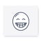 Beaming face line icon. Editable illustration