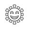 Beaming face with smiling eyes line icon